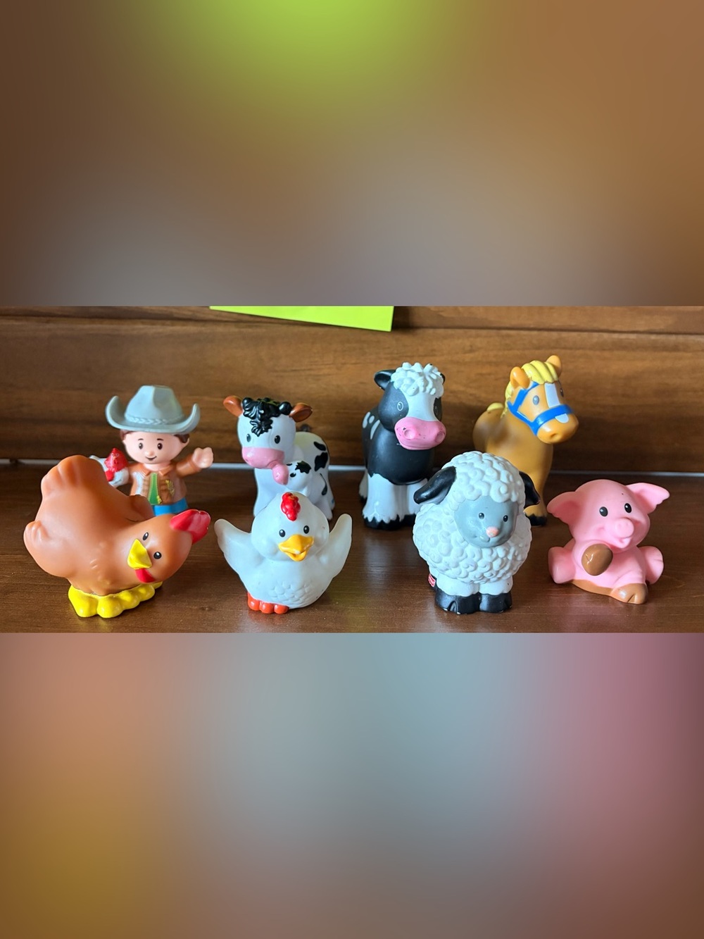 Little people farm animals and cowboy